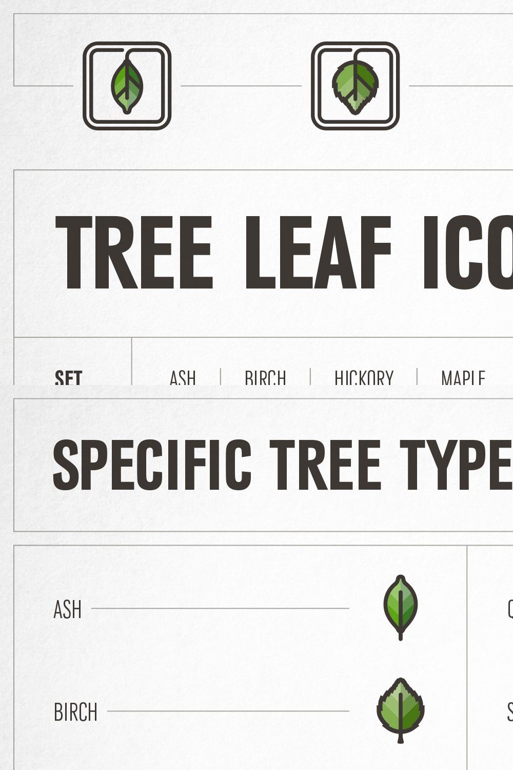 Tree Leaf Icons – Set No. 1 pinterest preview image.