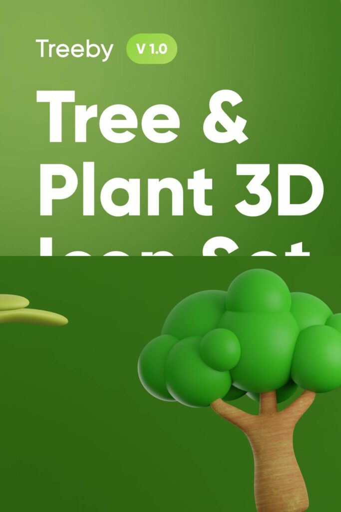 Treeby - Tree & Plant 3D Icon Set – MasterBundles