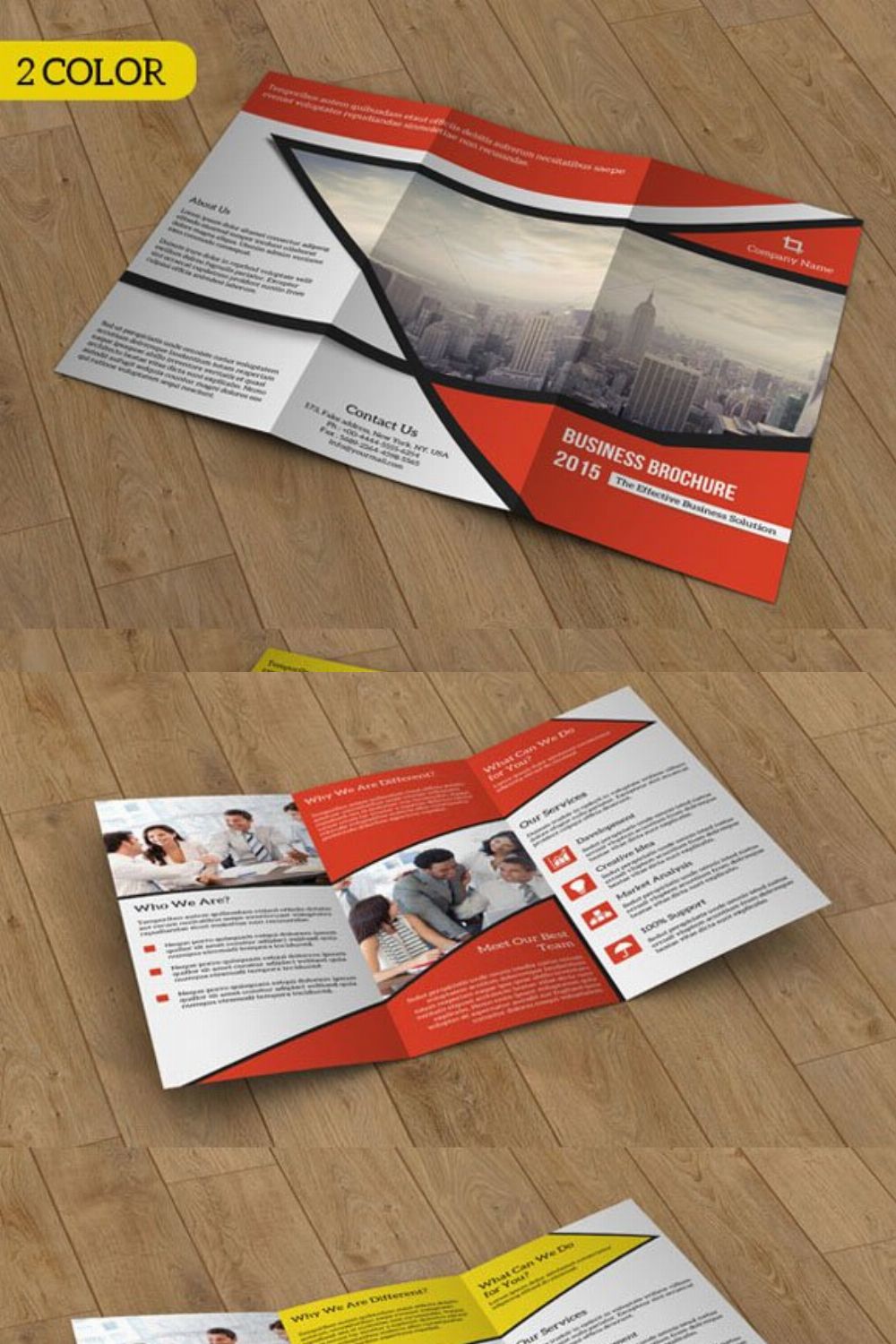Tri-fold brochure for business-V54 pinterest preview image.