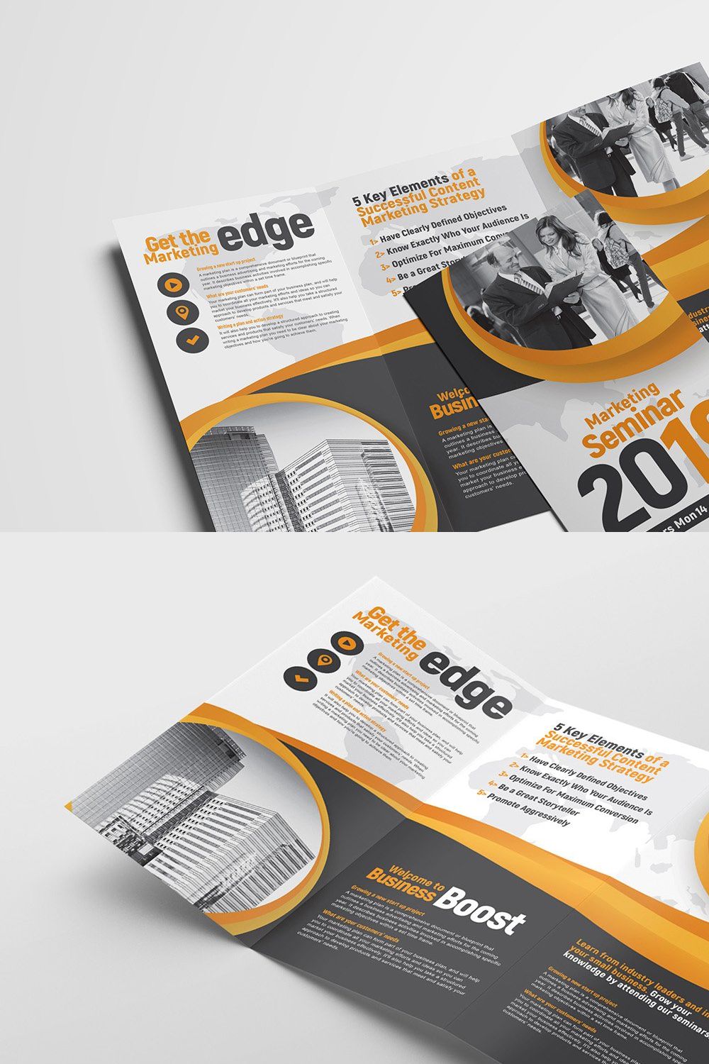 Tri-Fold Brochure Template pinterest preview image.