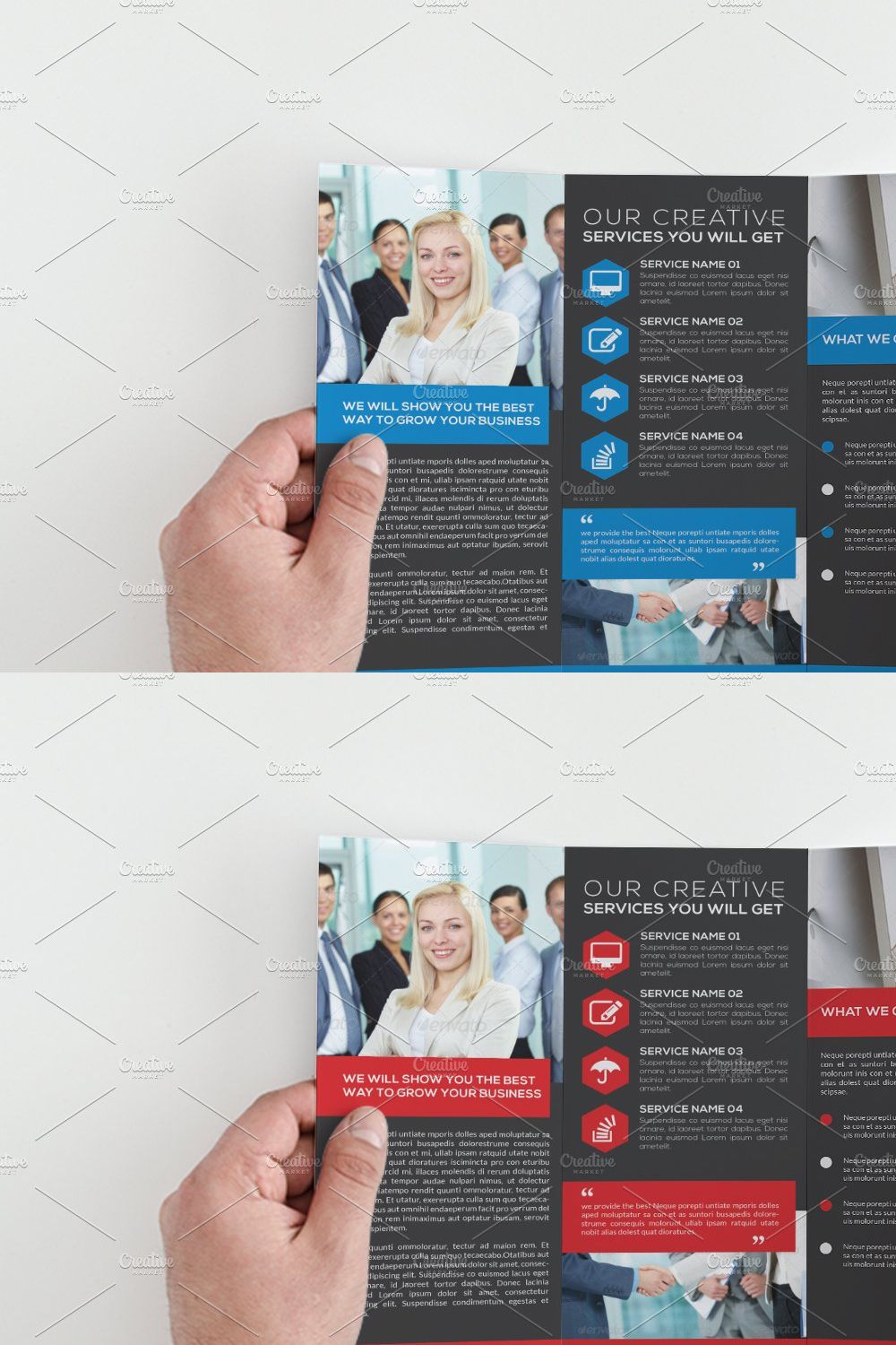 Tri fold Multi Use Brochure pinterest preview image.