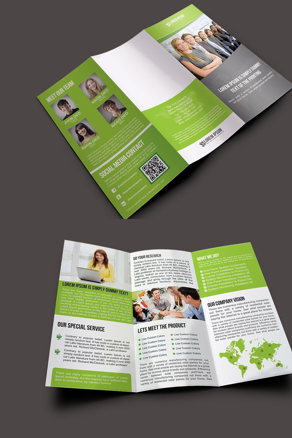 Trifold Business Brochure Template pinterest preview image.