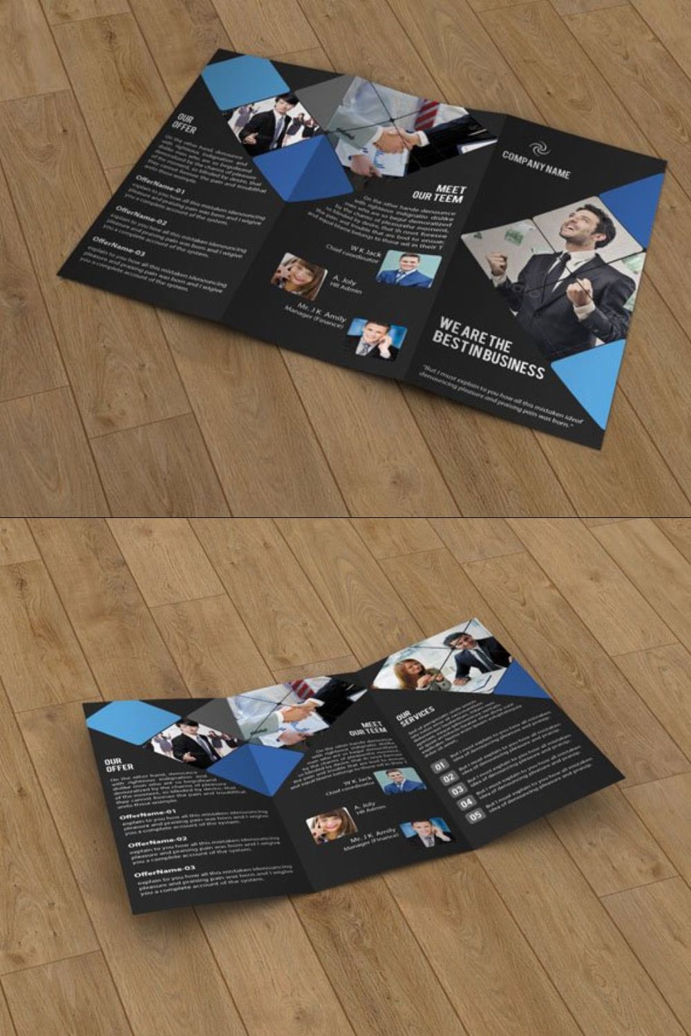 Trifold business brochure-V43 pinterest preview image.