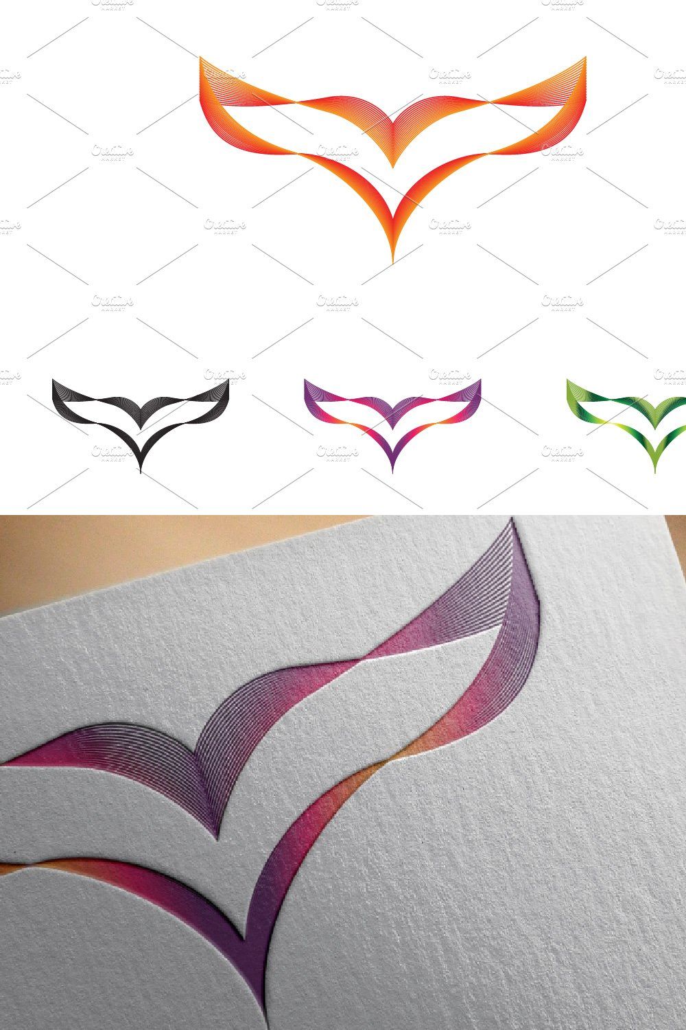 Unique Wings Bird Abstract Logo pinterest preview image.