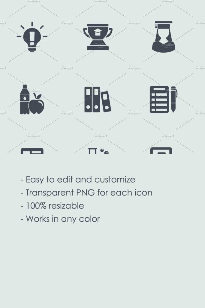 University, college icons – MasterBundles
