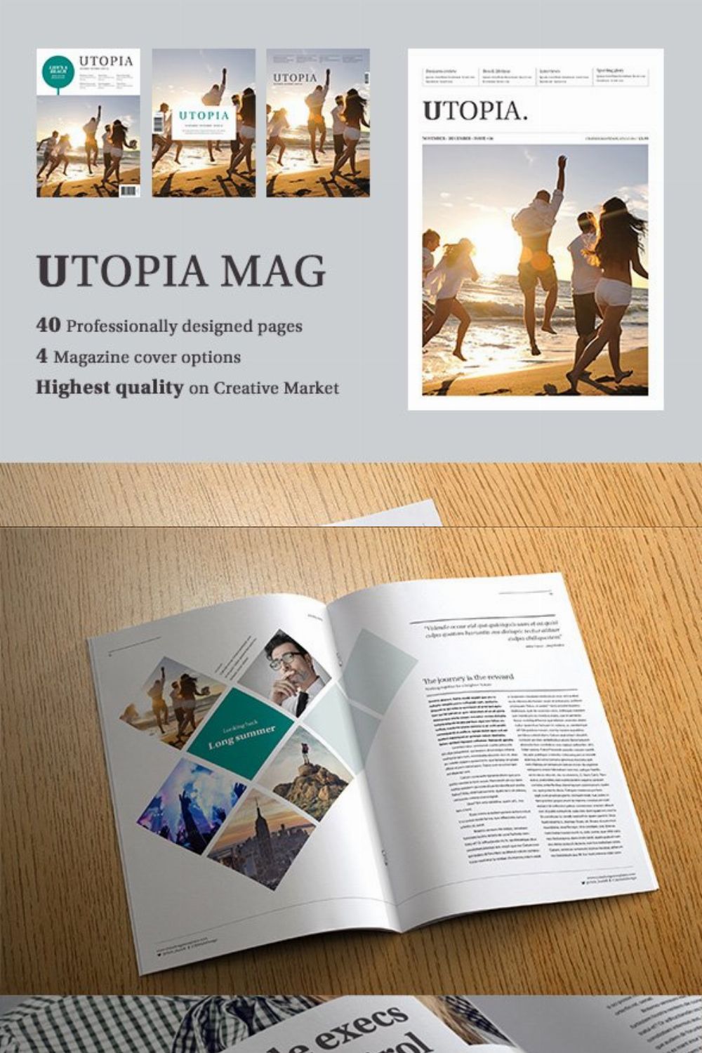 Utopia magazine pinterest preview image.