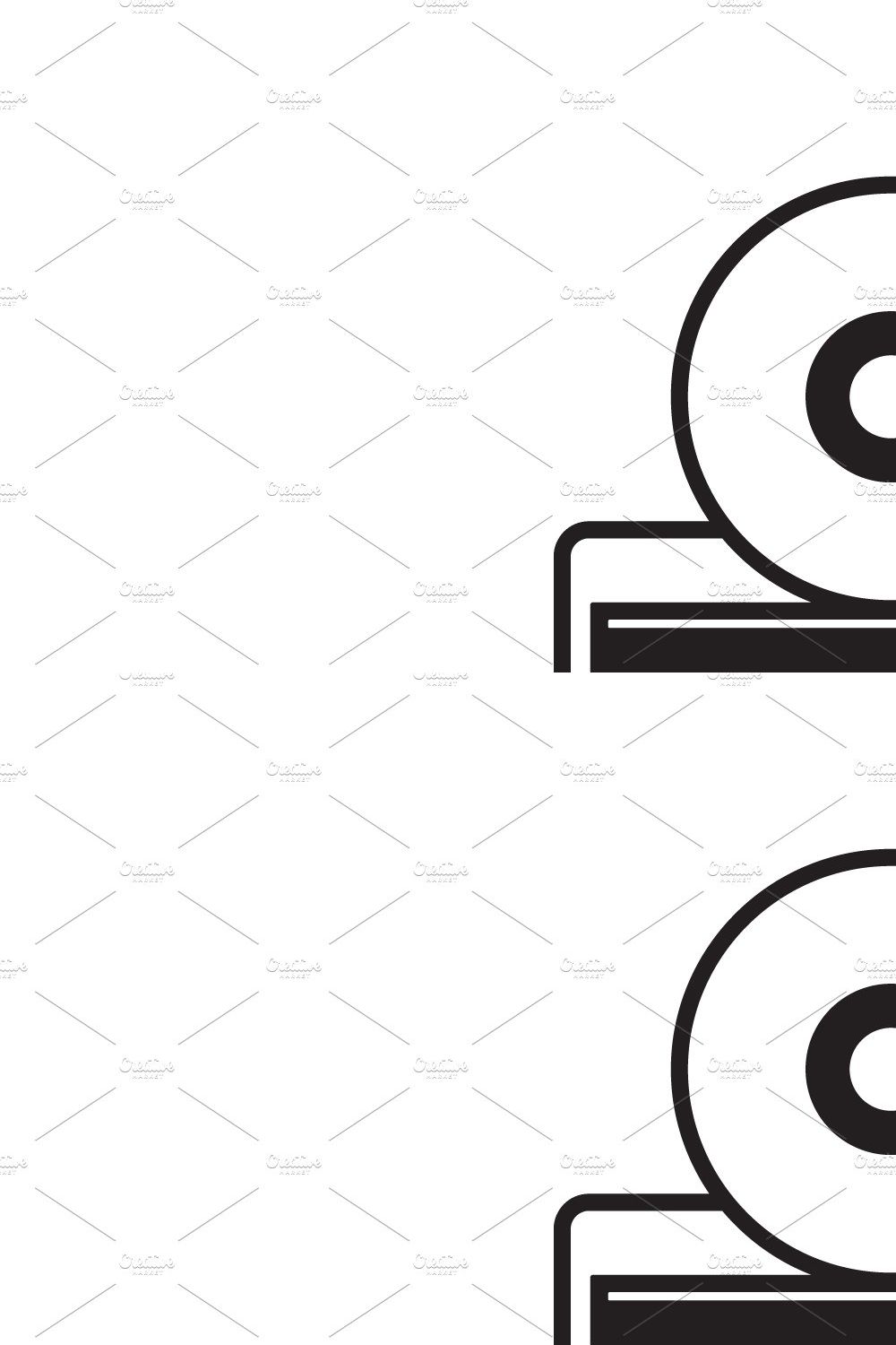 Vector icons pack - Black and White pinterest preview image.