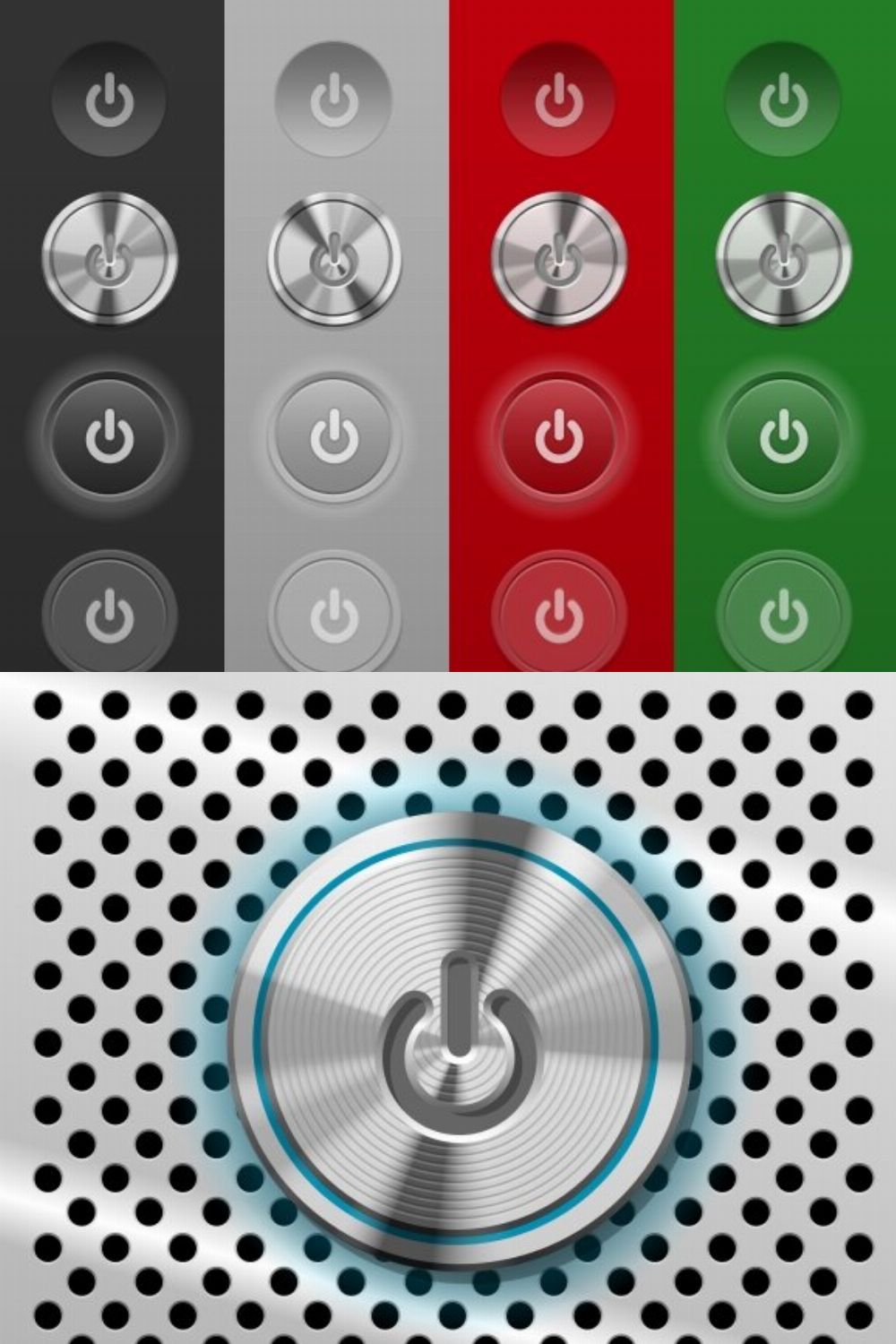 Vector Mac Power Buttons pinterest preview image.