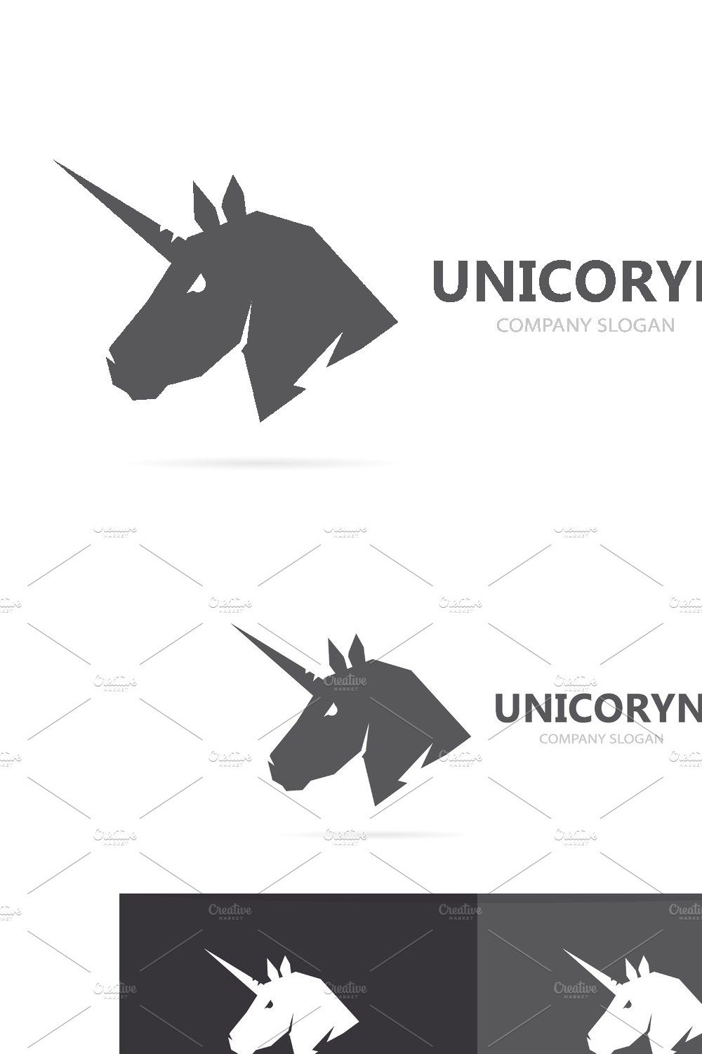 Vector of unicorn or horse logo template pinterest preview image.
