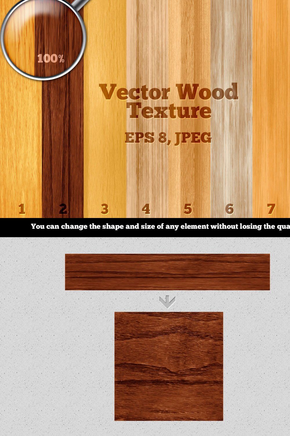 Vector Wood Texture pinterest preview image.