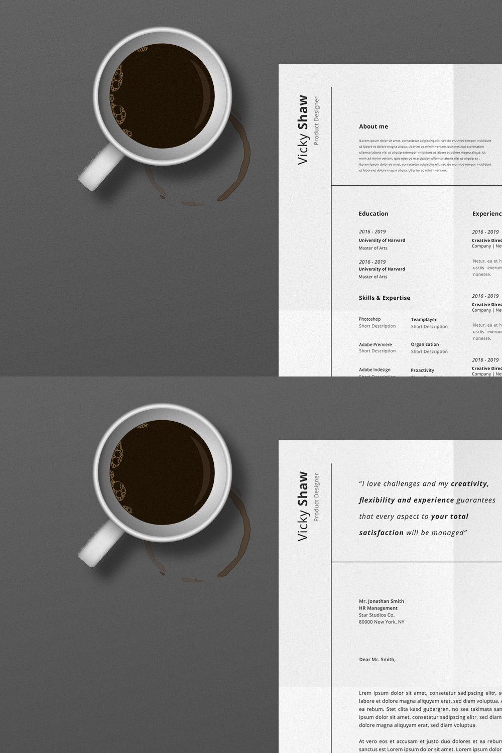 Vicky Resume Template pinterest preview image.