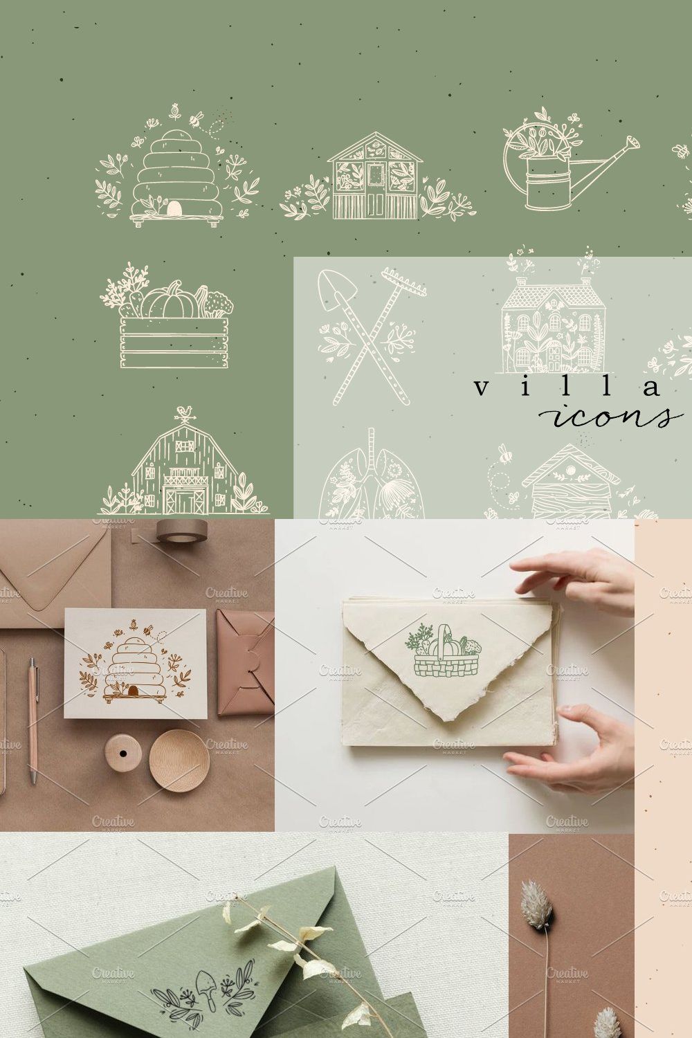 Village Graphic Icons pinterest preview image.