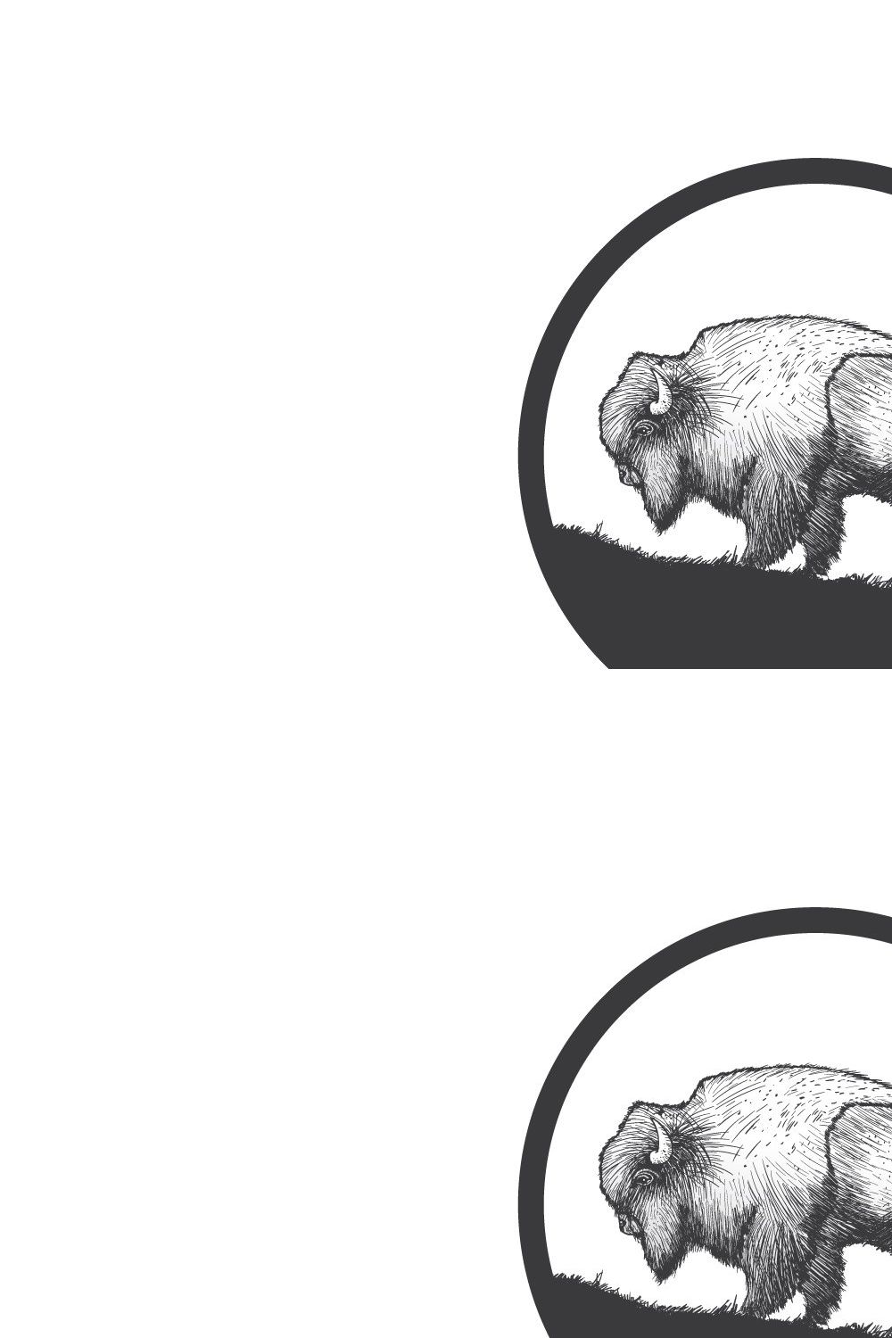 Vintage Bison Logo (Free Support) pinterest preview image.