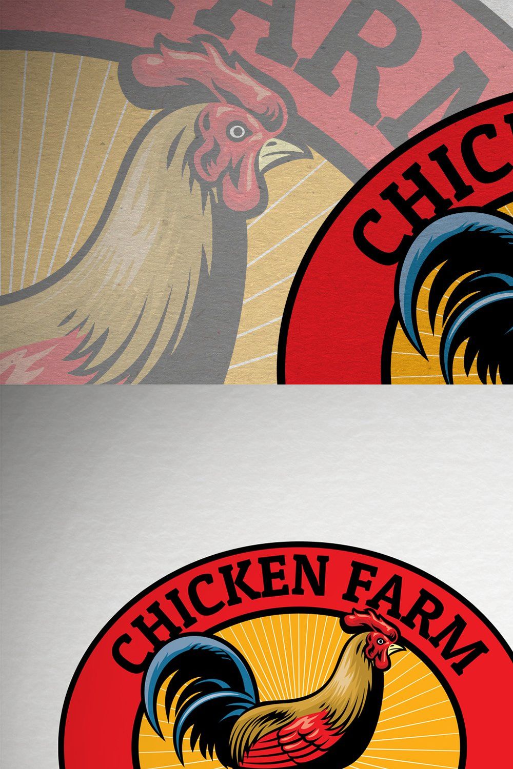 Vintage Chicken Rooster Logo pinterest preview image.