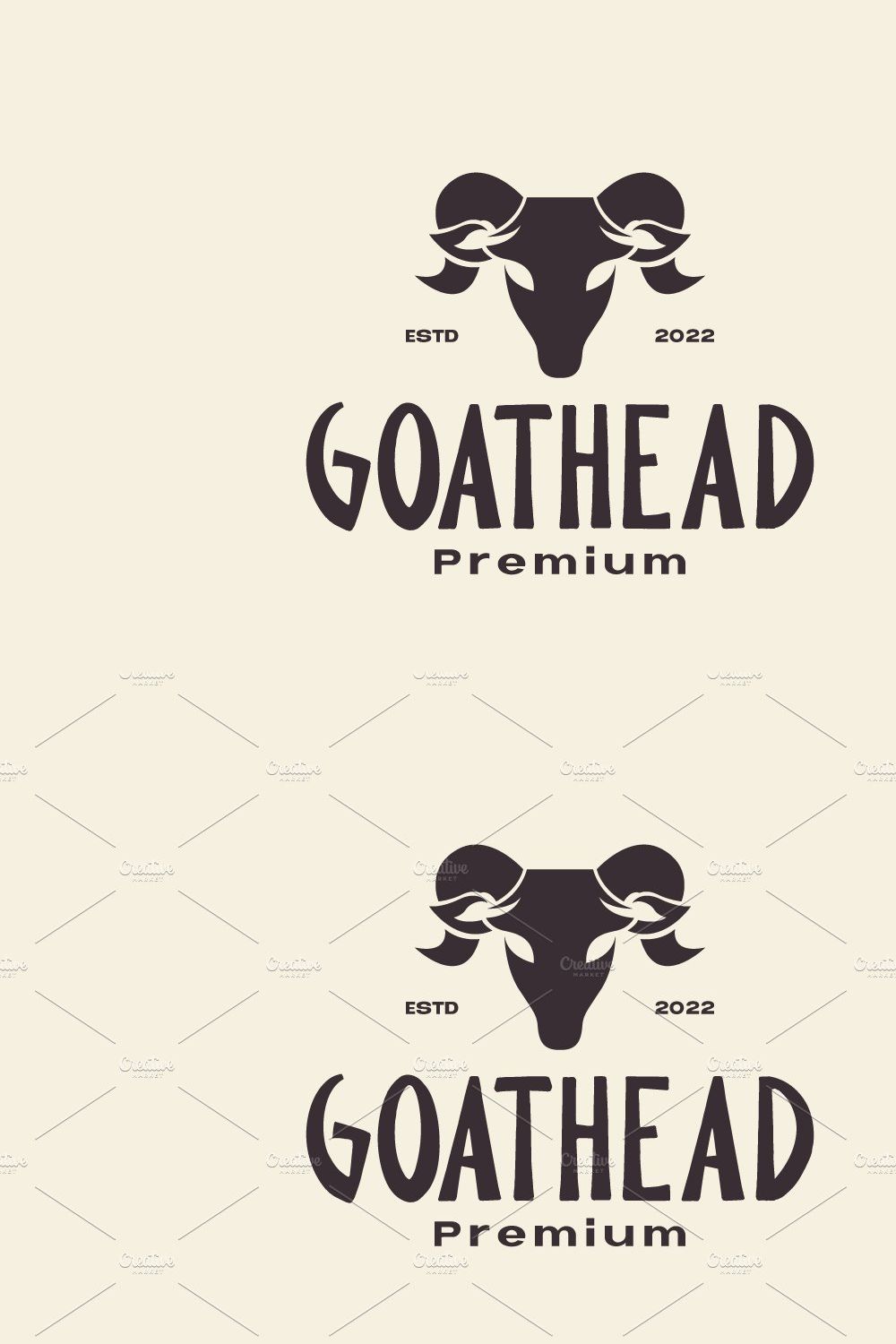 vintage head cattle goats logo pinterest preview image.