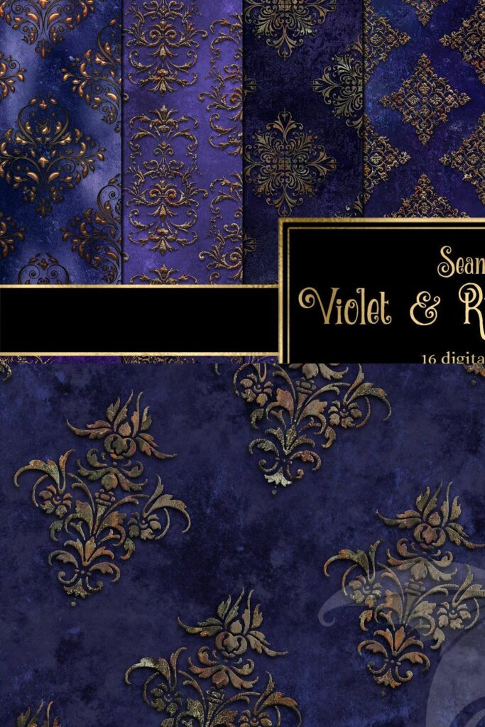 Rust Damask Texture Violet and Rust Damask – MasterBundles