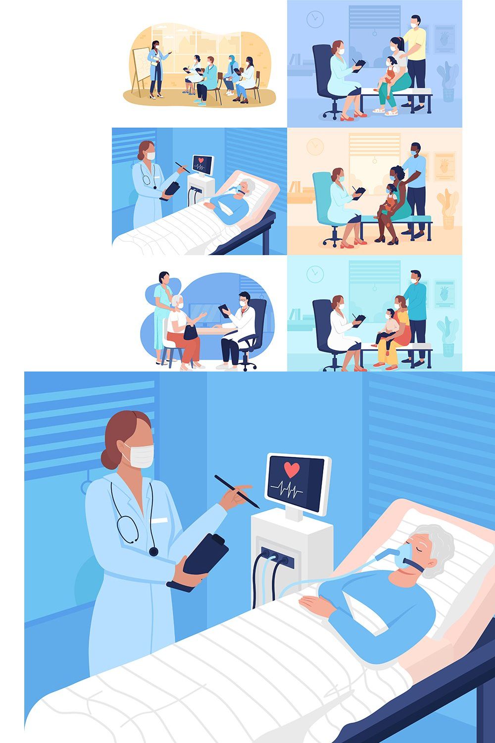 Visit doctor flat illustrations pinterest preview image.