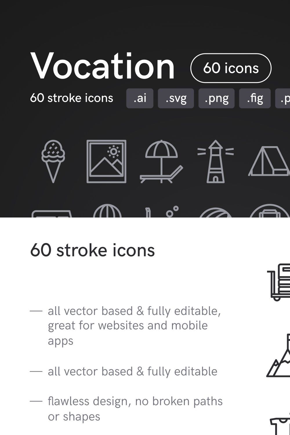 Vocation Icons (60 Icons) pinterest preview image.