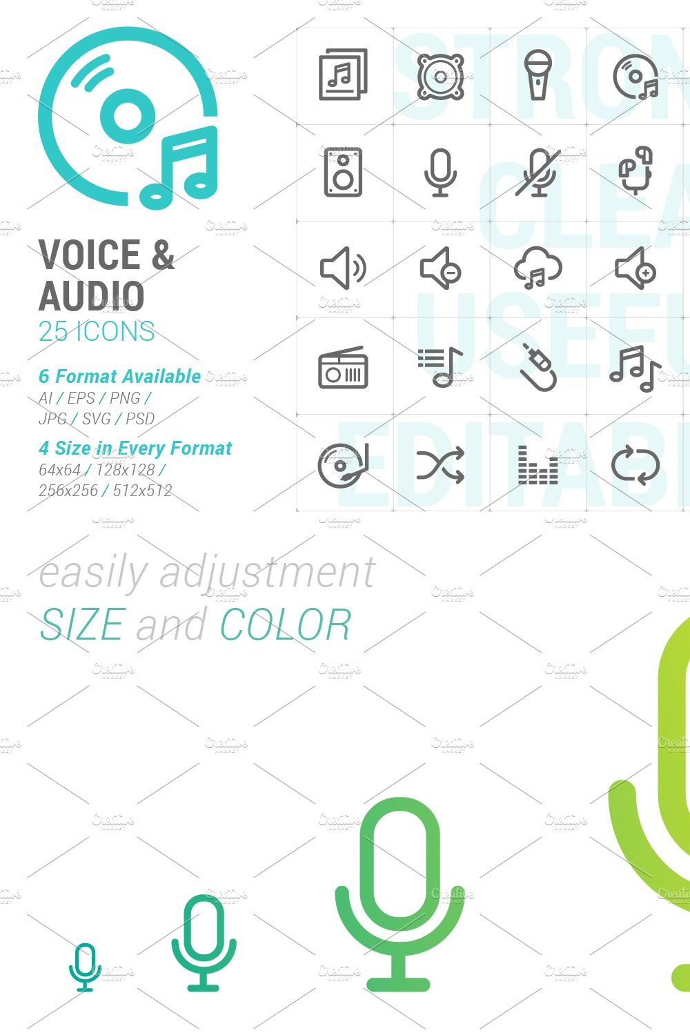 Voice & Audio Mini Icon pinterest preview image.