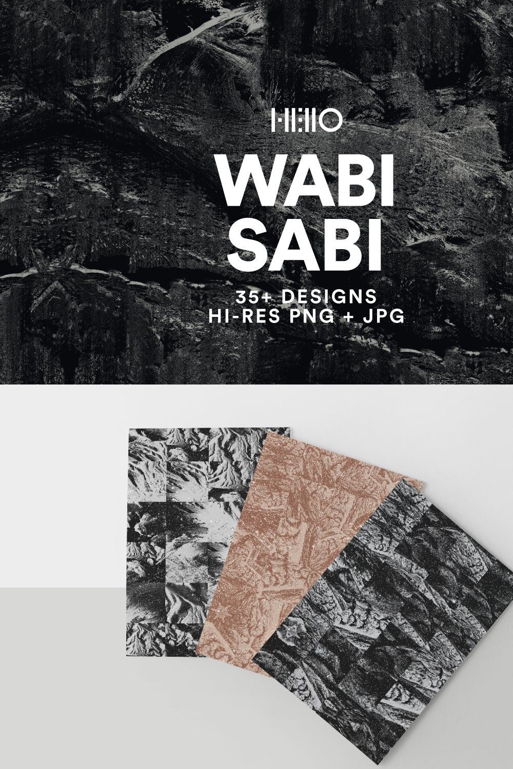Wabi Sabi Natural Textures pinterest preview image.