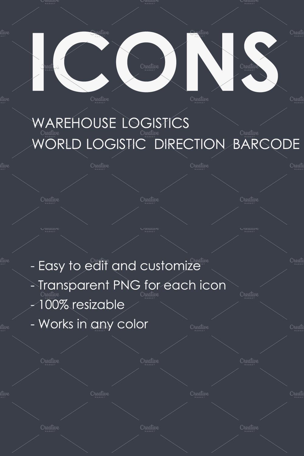 Warehouse logistics thinline icons pinterest preview image.
