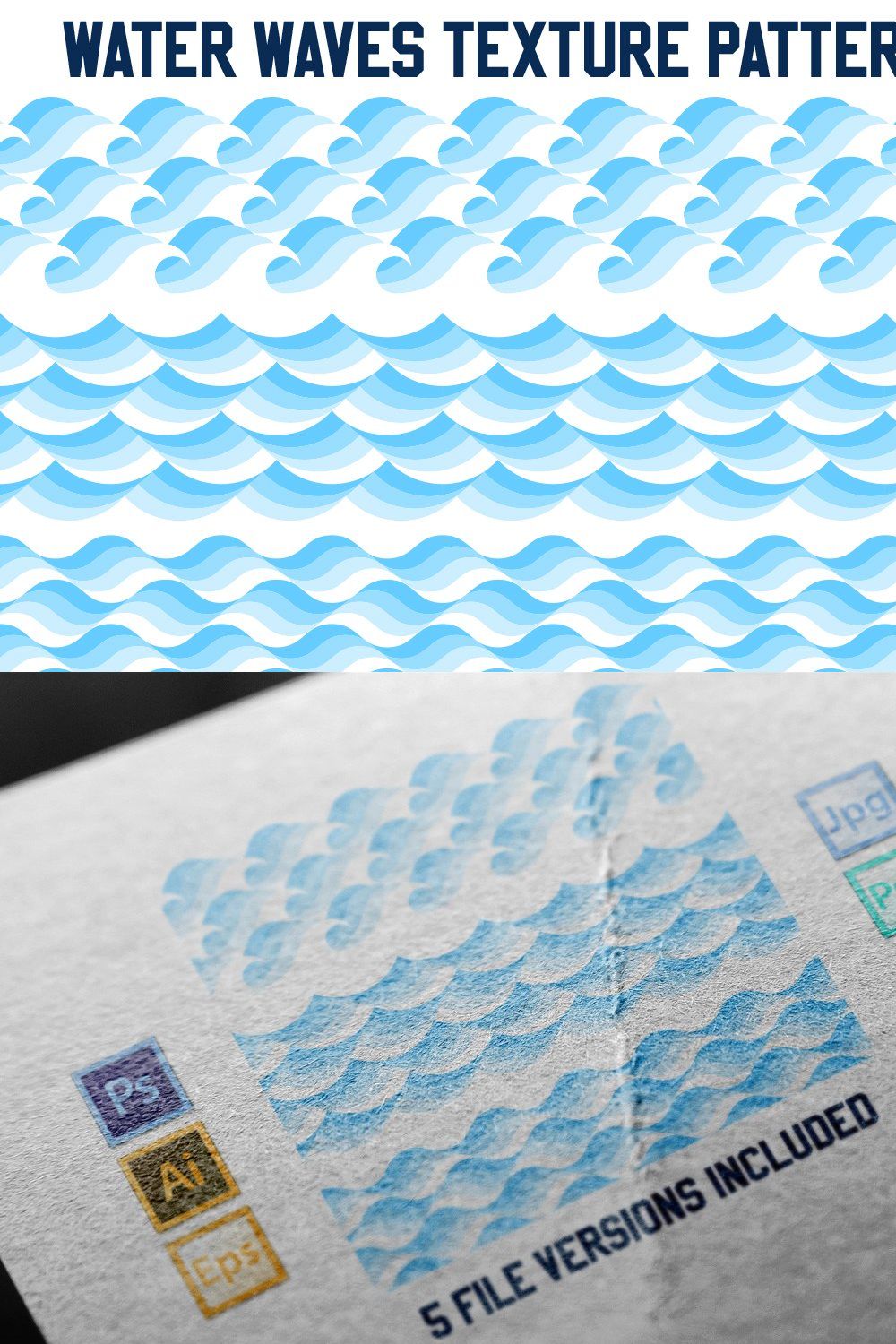 Water Waves Texture Patterns pinterest preview image.
