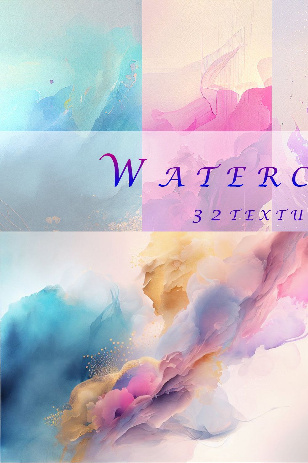Watercolor colorful textures pinterest preview image.