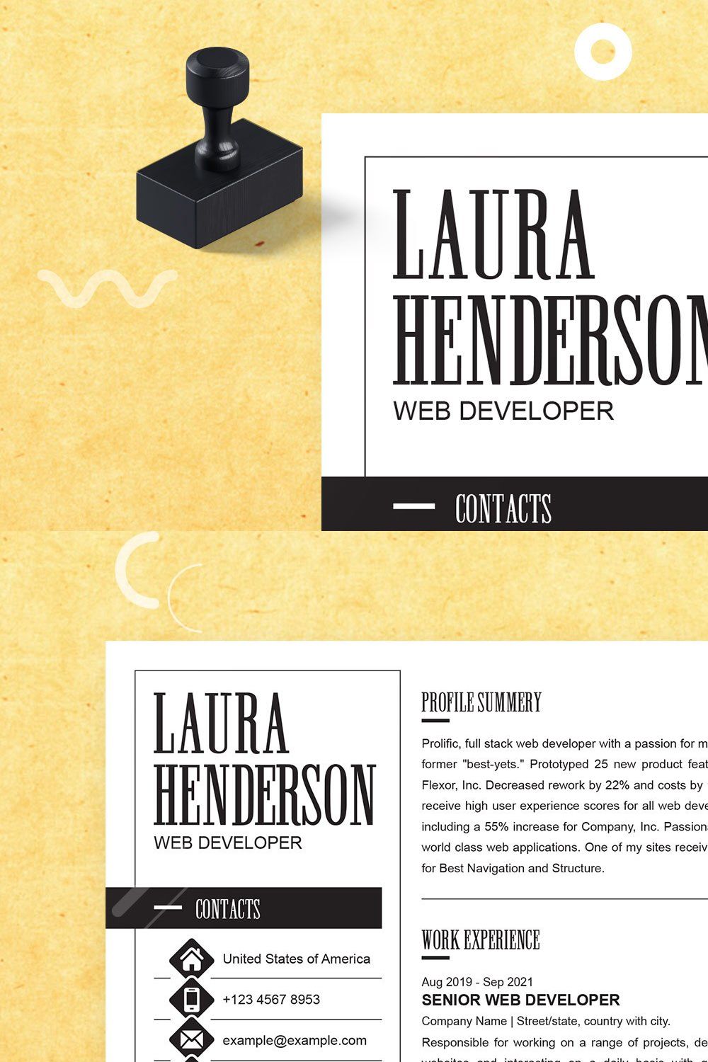 Web Developer Curriculum Vitae pinterest preview image.