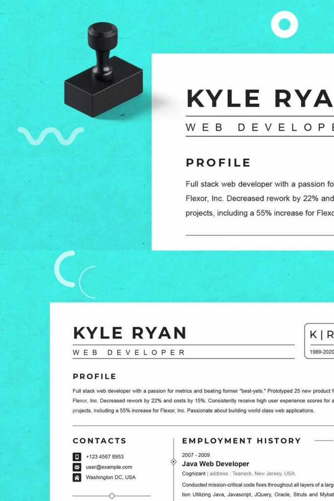 Web Developer Resume Template – MasterBundles