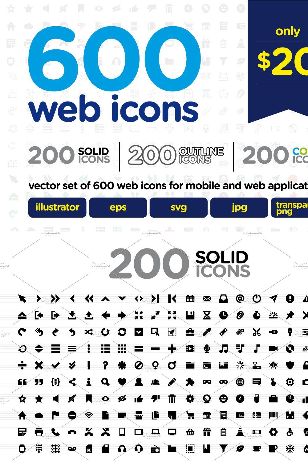 Web Icons pinterest preview image.