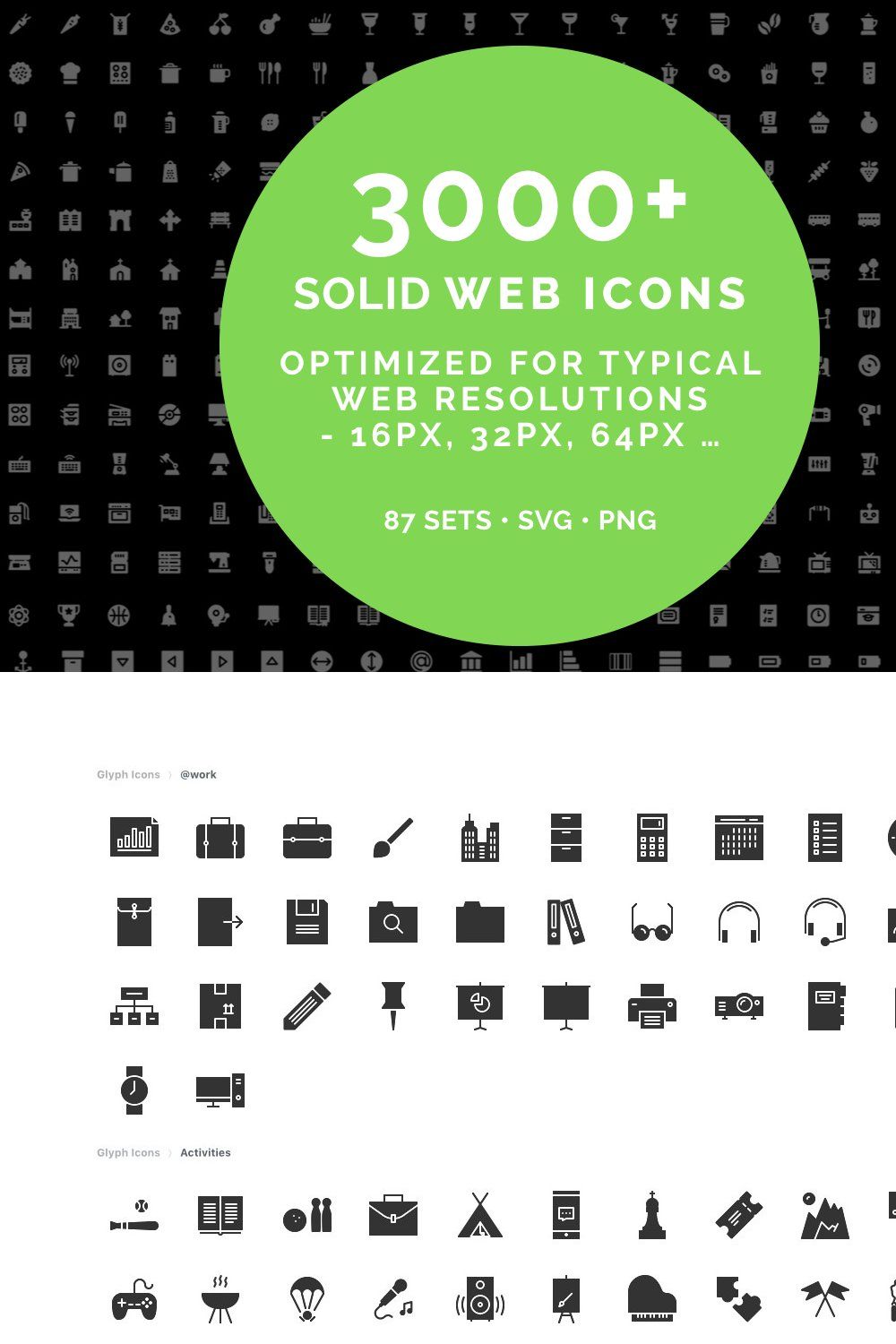 Web solid icons -MEGA BUNDLE- 3000+ pinterest preview image.