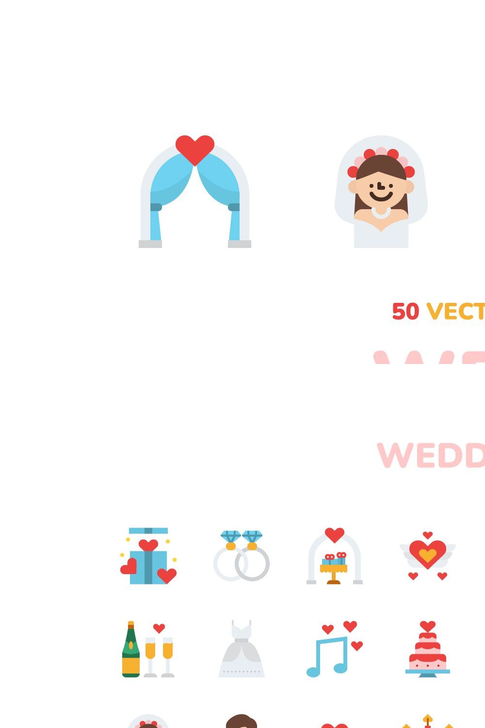 Wedding Icon Pack pinterest preview image.