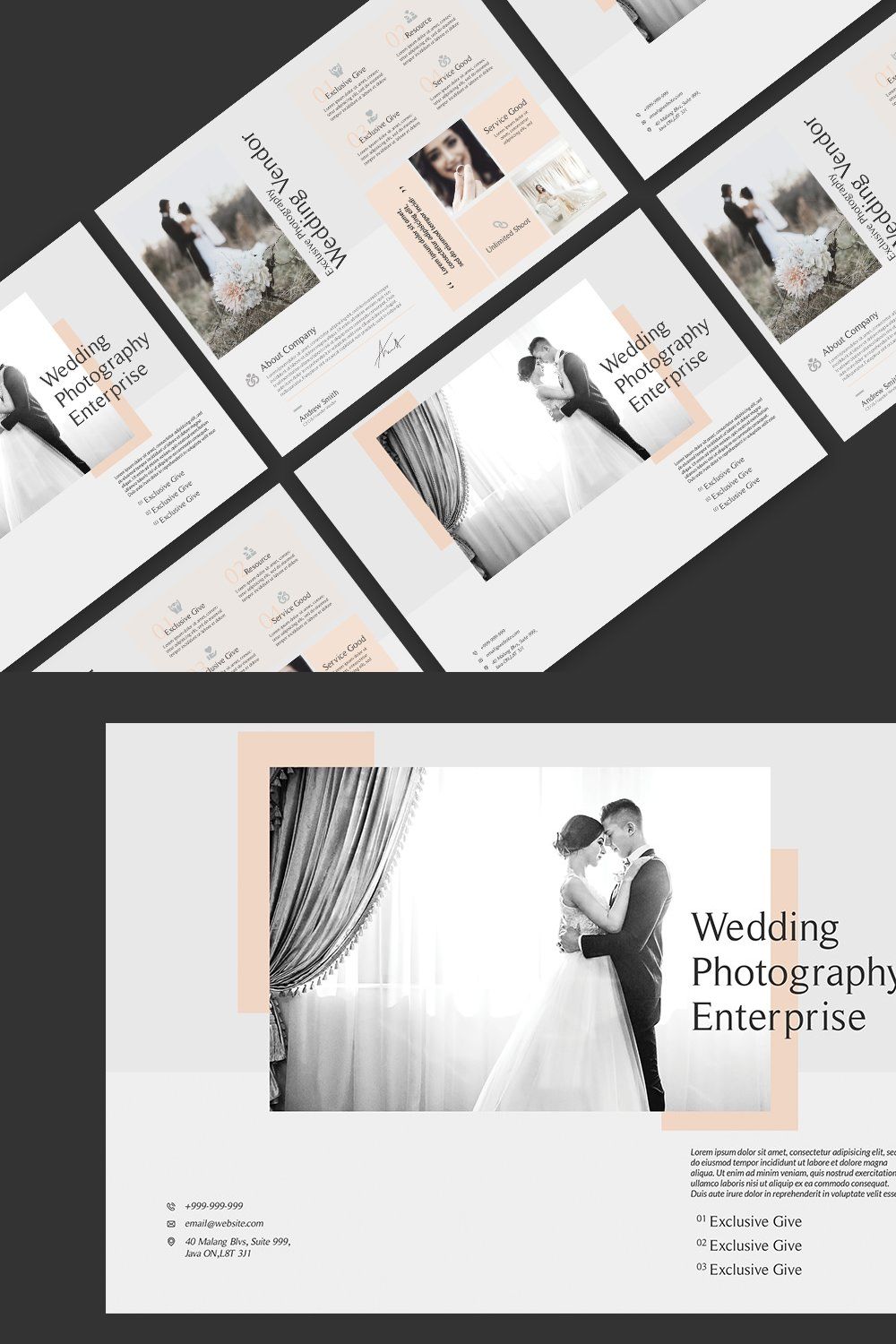 Wedding Photography Brochures pinterest preview image.