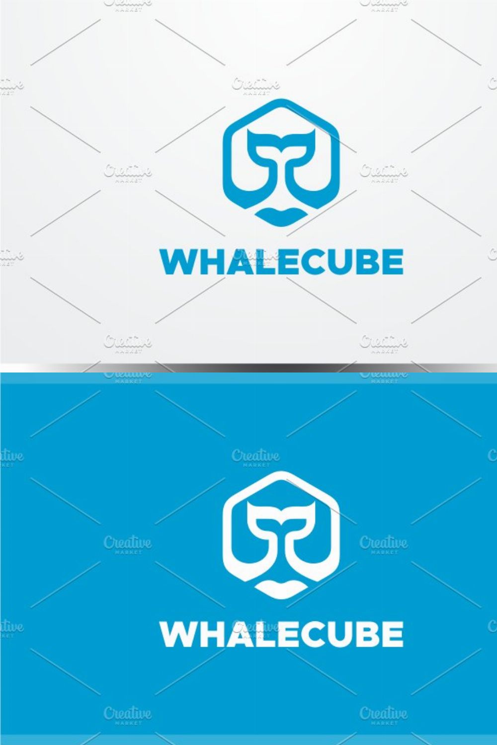 Whale Cube Logo pinterest preview image.