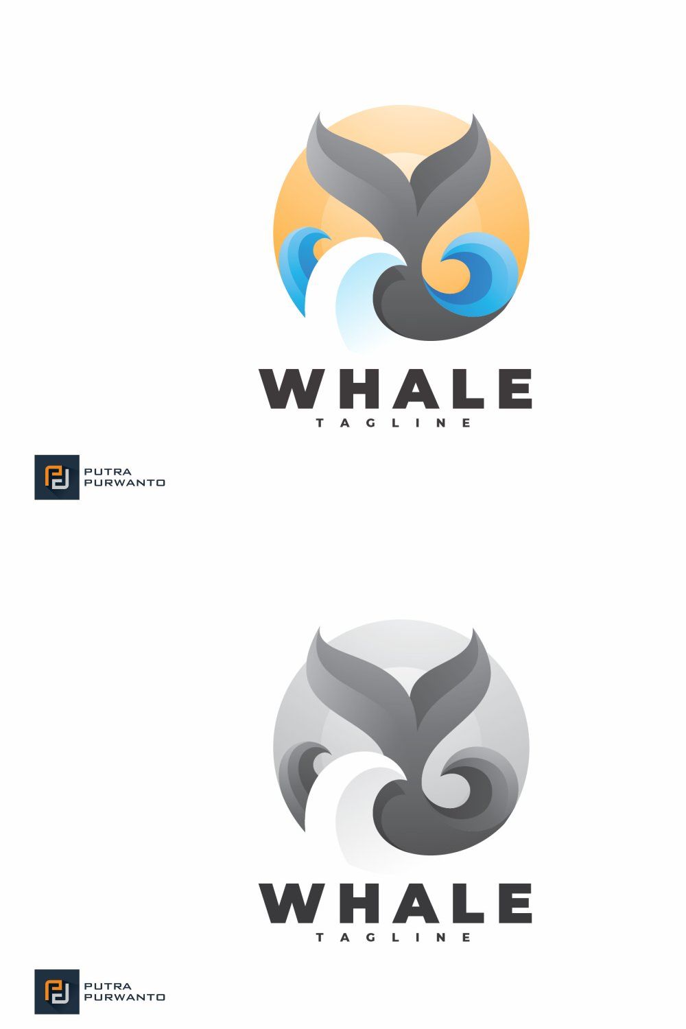 Whale Tail - Logo Template pinterest preview image.