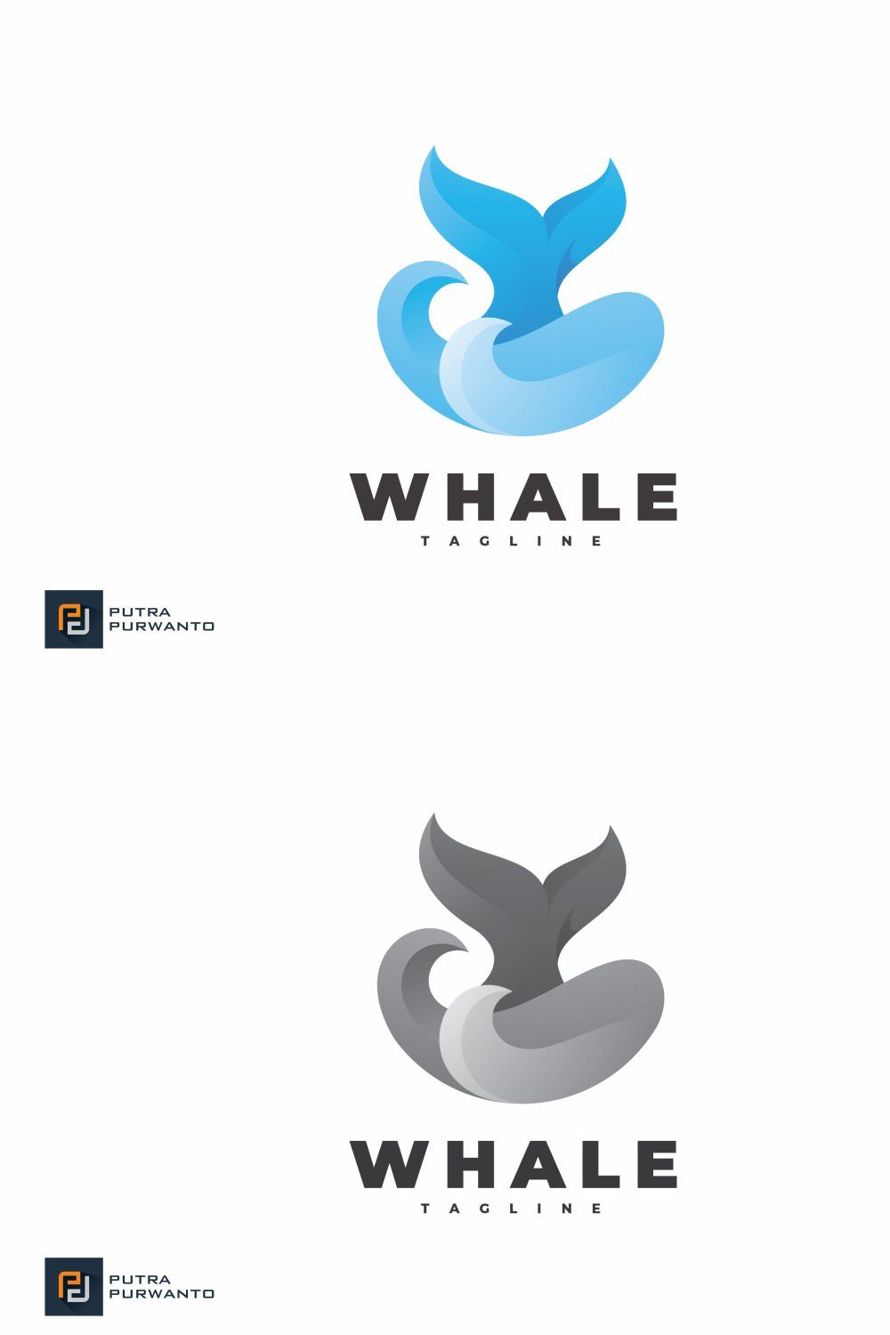 Whale Tail - Logo Template pinterest preview image.