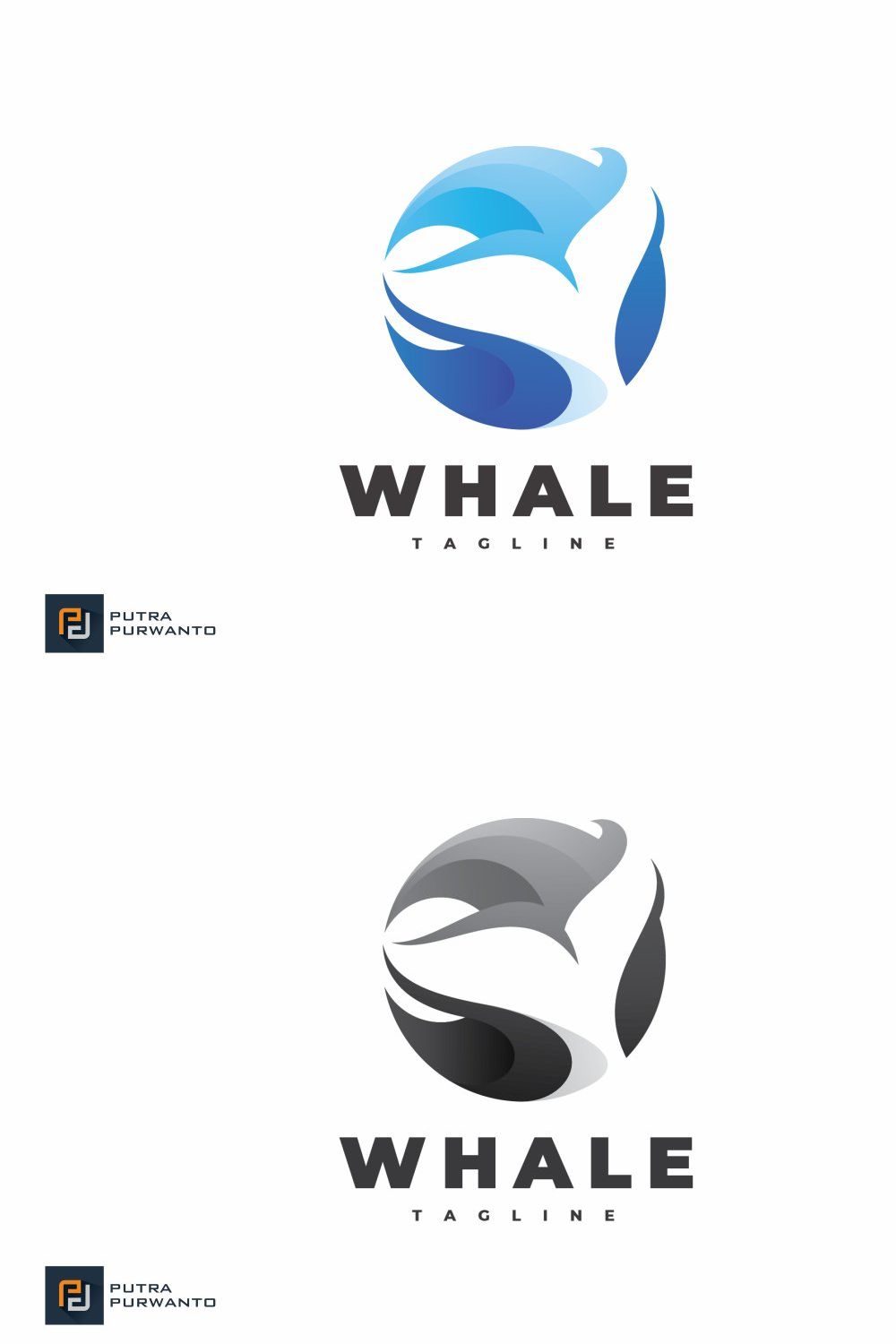 Whale Tail - Logo Template pinterest preview image.