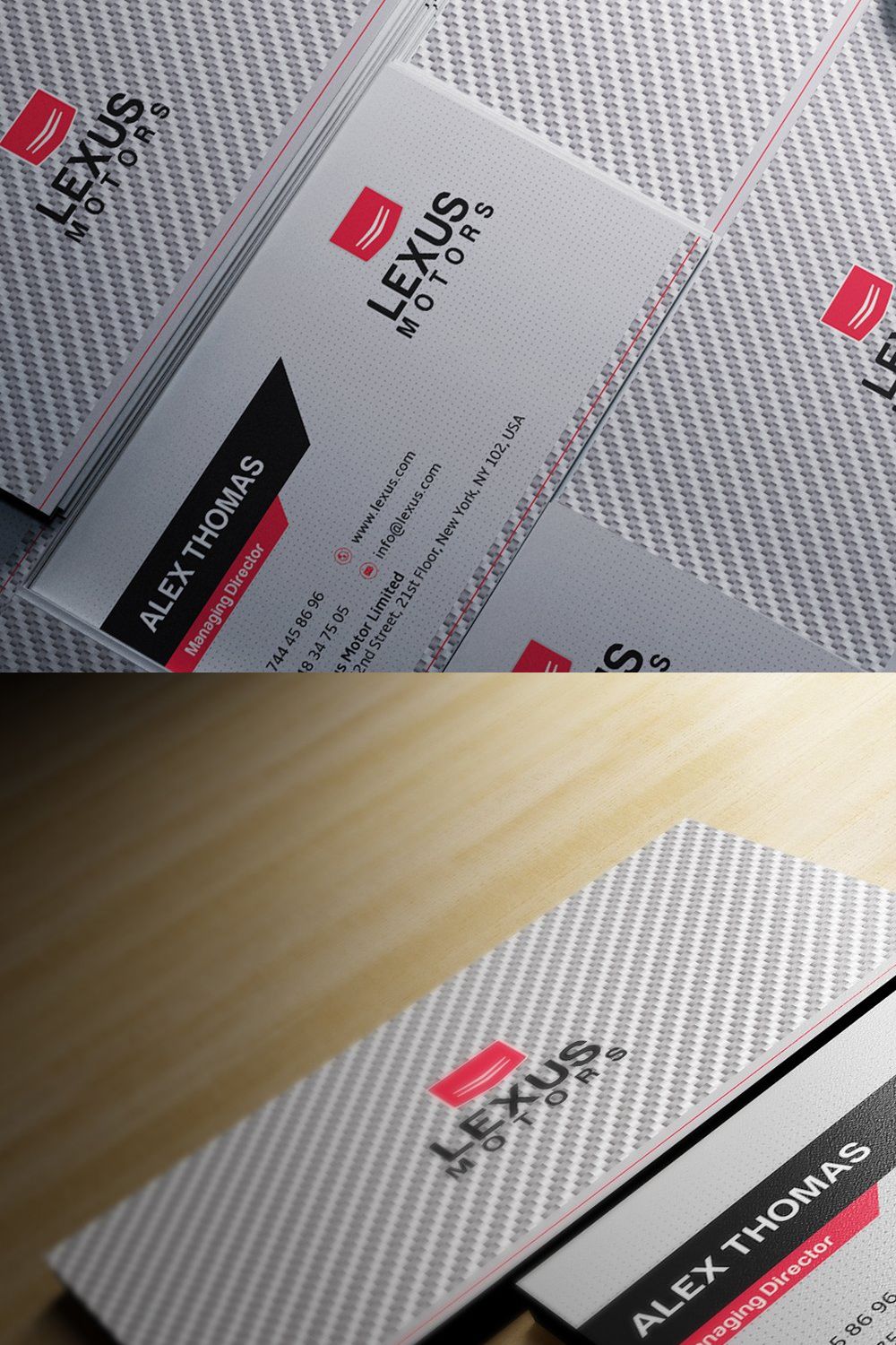 White Carbon Business Card pinterest preview image.