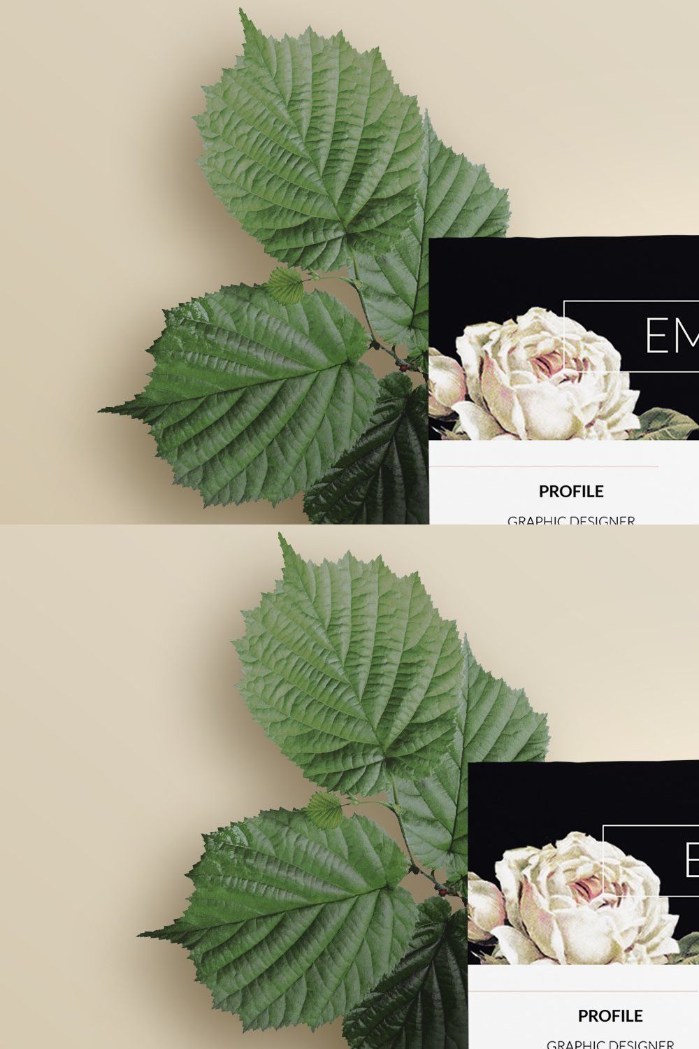 White Rose CV / Resume Template / M pinterest preview image.