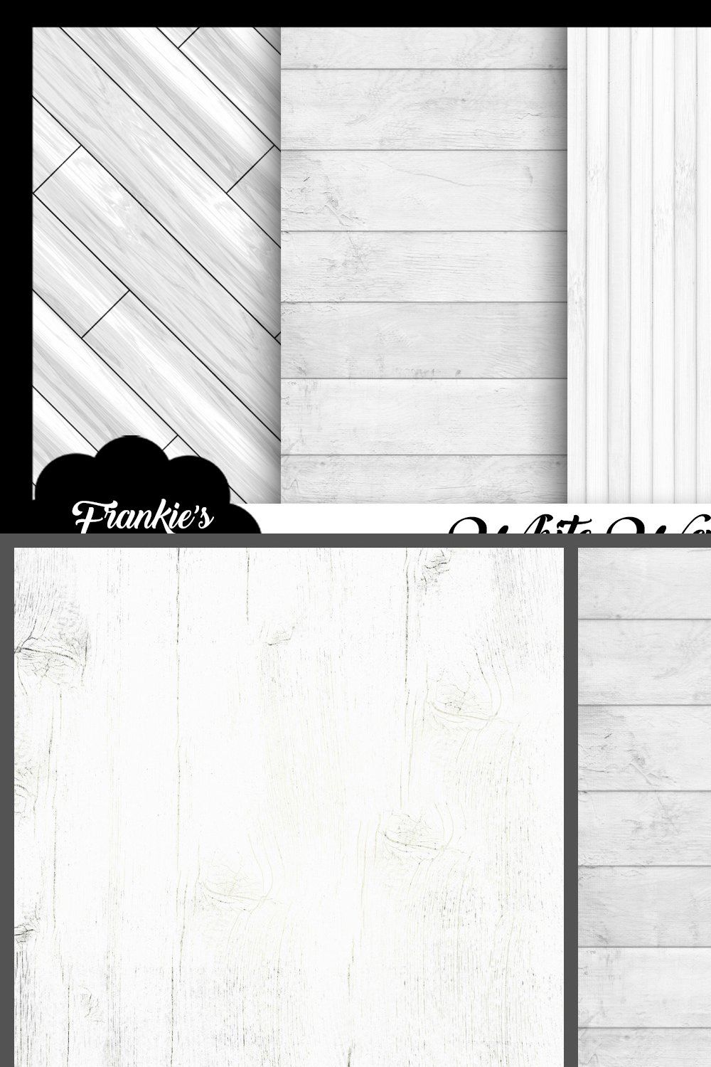 White Washed Wood Digital Papers pinterest preview image.