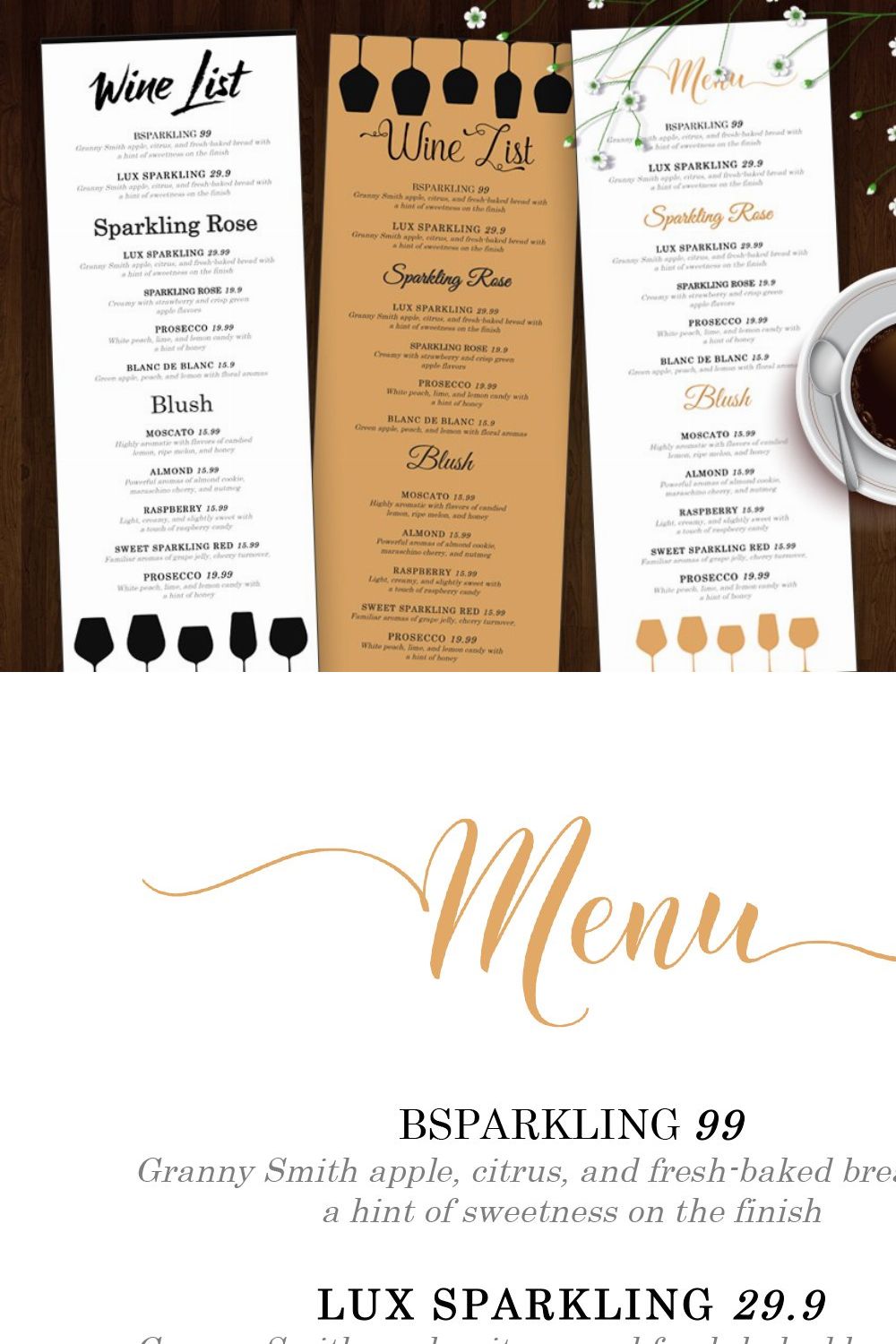 Wine List - Wine Menu pinterest preview image.