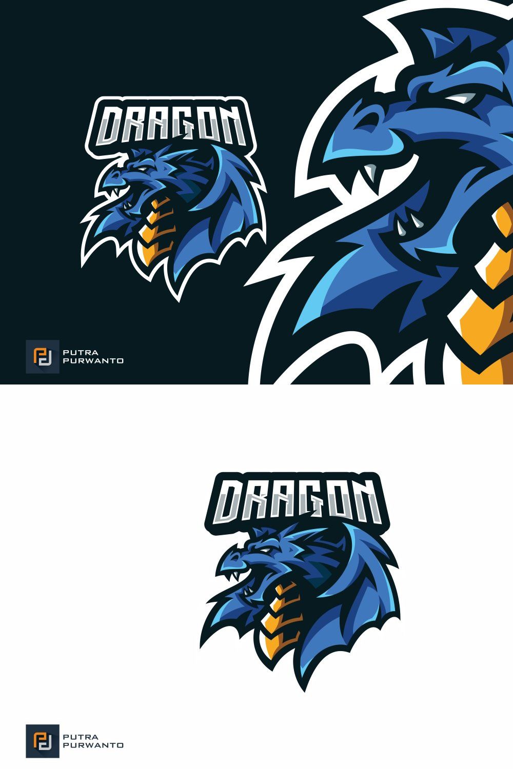 Winged Dragon Mascot Esport Logo pinterest preview image.