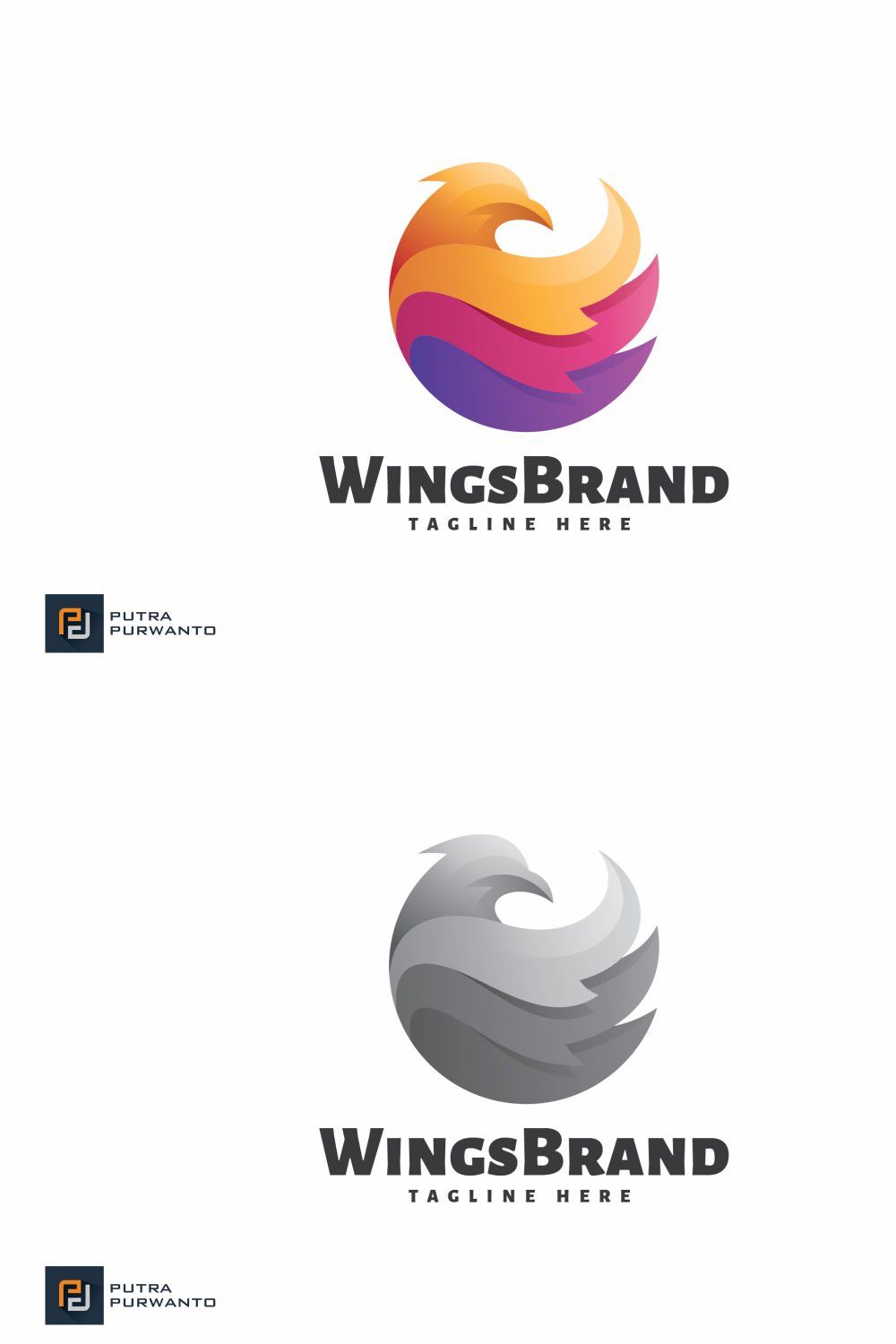 Wings Brand - Logo Template pinterest preview image.