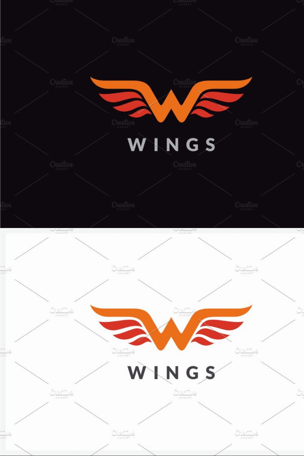 Wings - Letter W Logo pinterest preview image.