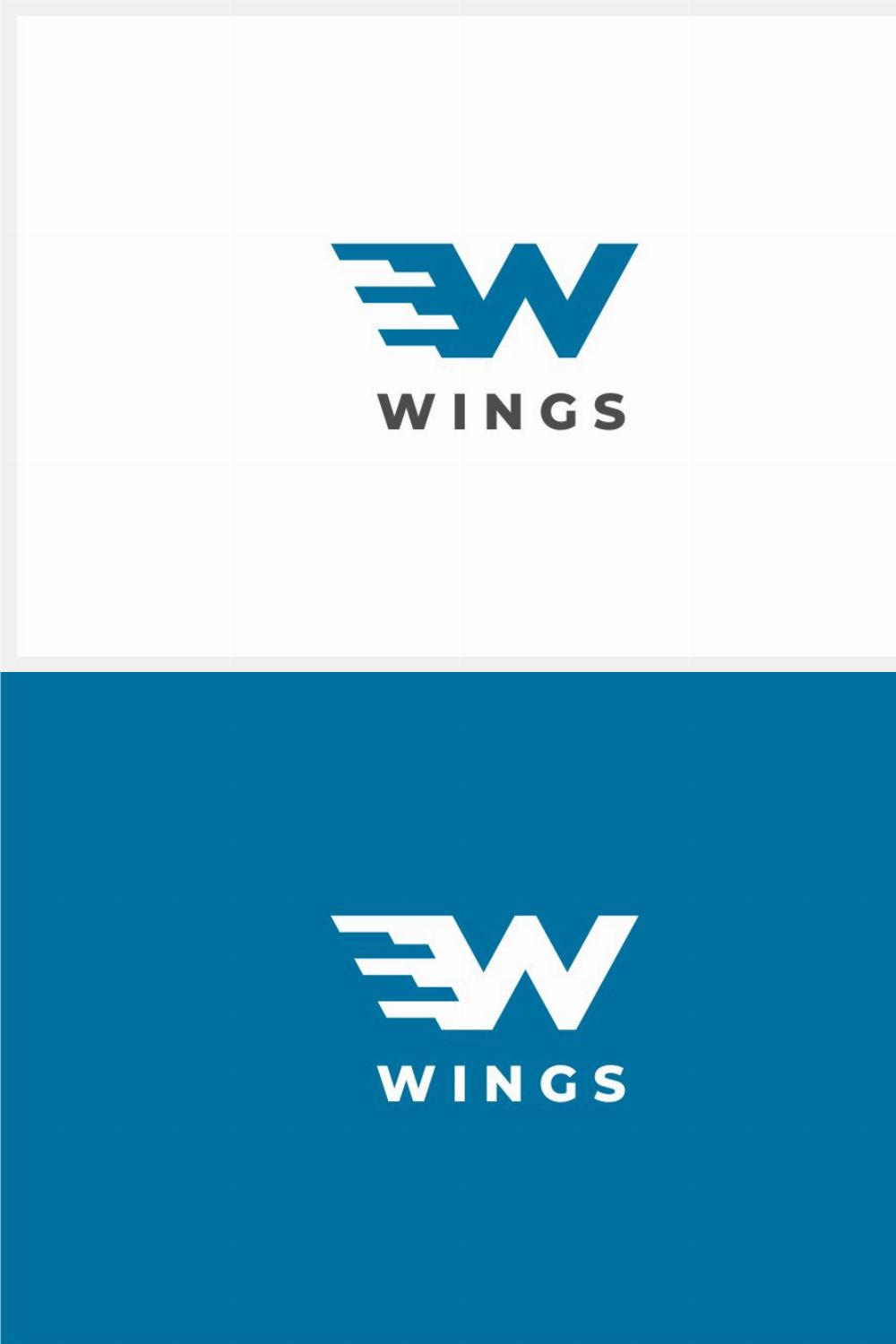 Wings - Letter W Logo Template pinterest preview image.