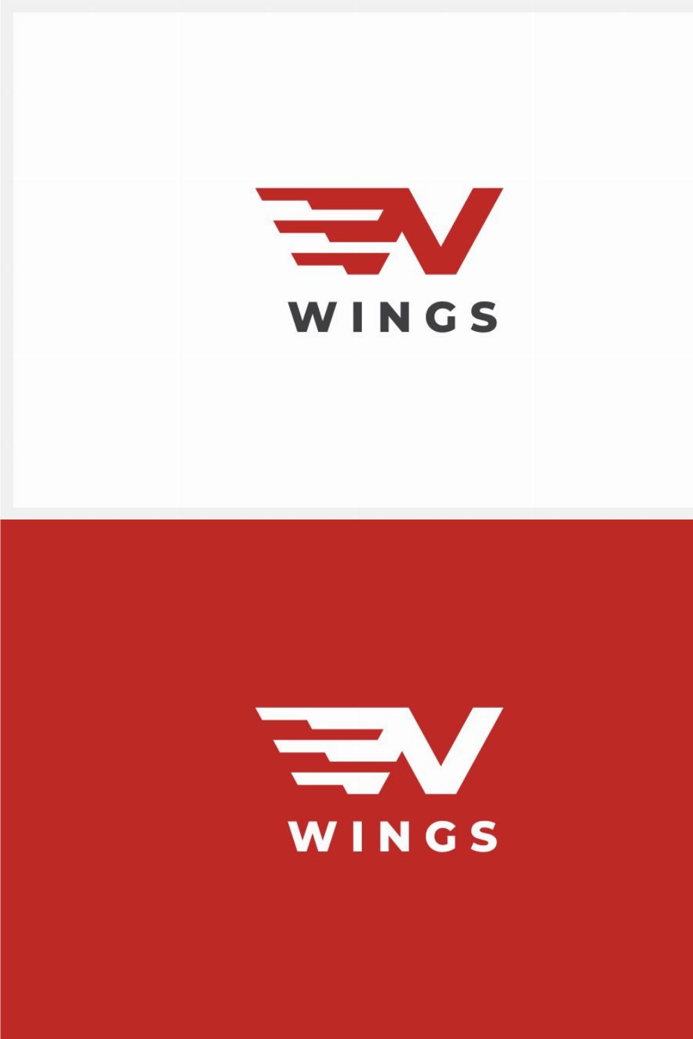 Wings - Letter W Logo Template pinterest preview image.