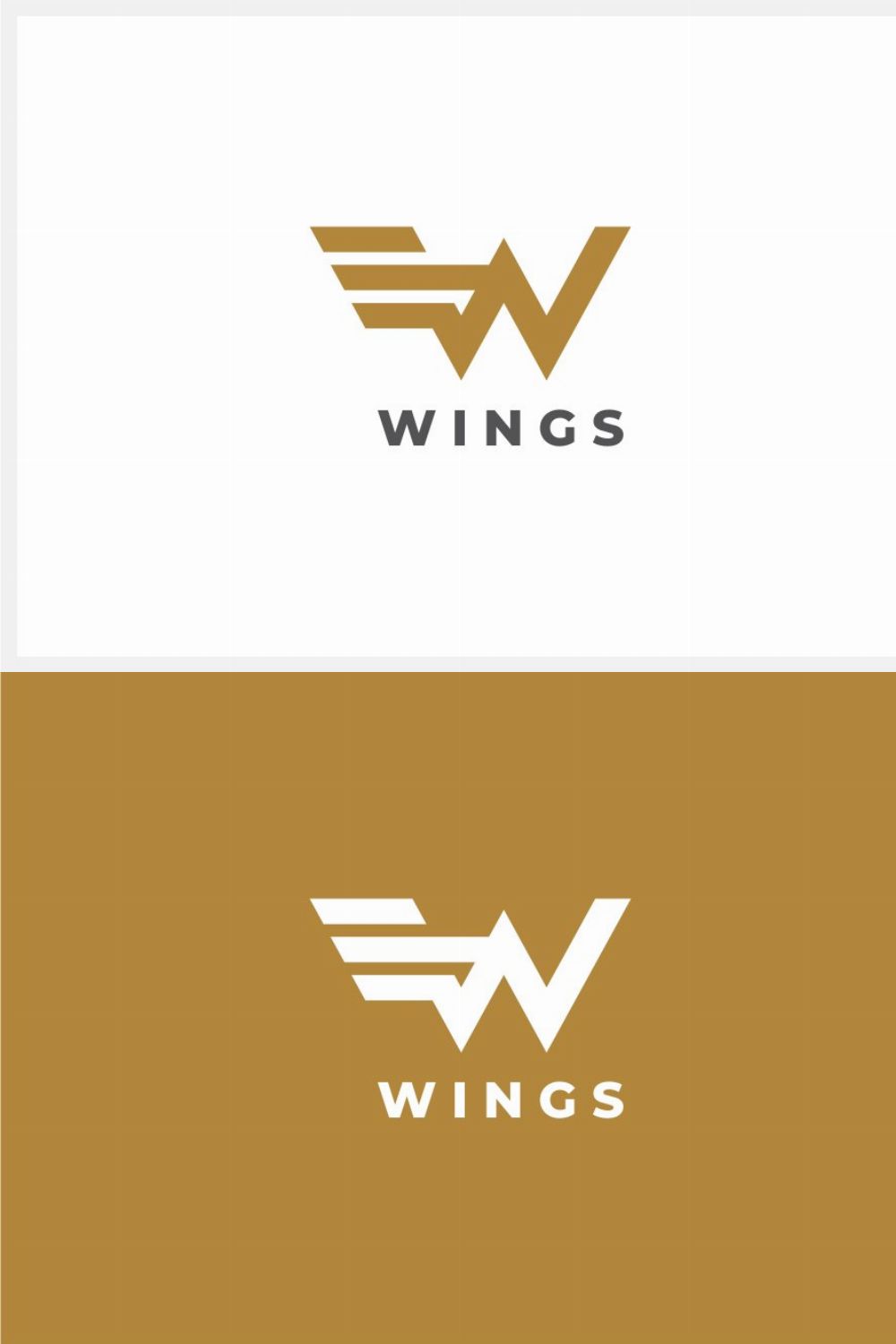 Wings - Letter W Logo Template pinterest preview image.