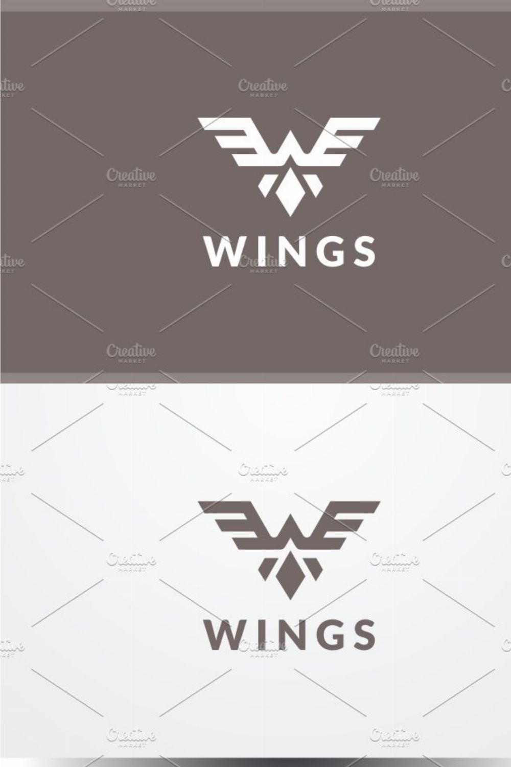 Wings Logo pinterest preview image.