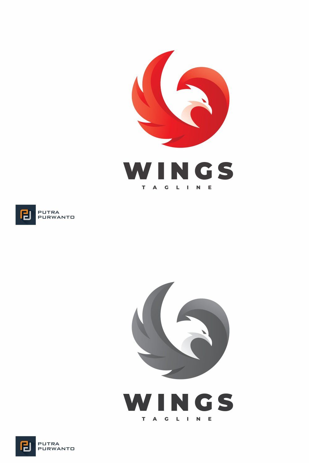 Wings - Logo Template pinterest preview image.