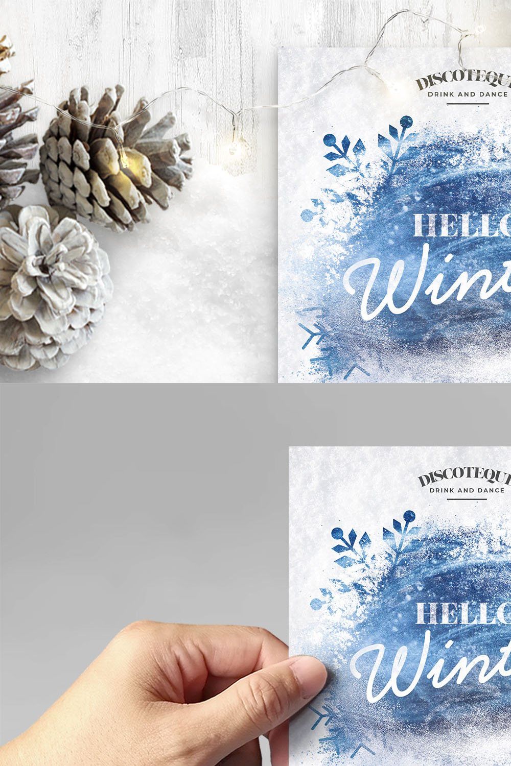 Winter Flyer Template pinterest preview image.
